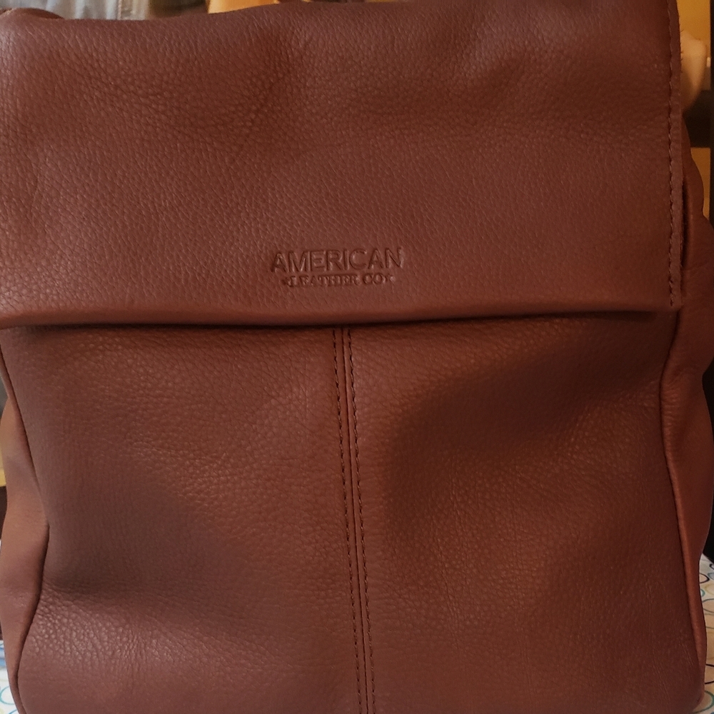 Leather backpack